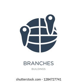 branches icon vector on white background, branches trendy filled icons from Buildings collection, branches vector illustration