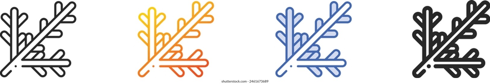 branches icon.Thin Linear, Gradient, Blue Stroke and bold Style Design Isolated On White Background