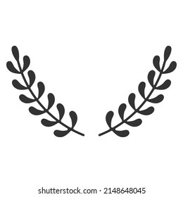 Branches, laurel, wreath, awards, victory. Vector illustration isolated on white background.