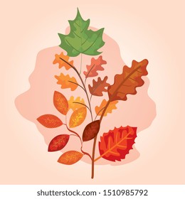 branches with leafs of autumn