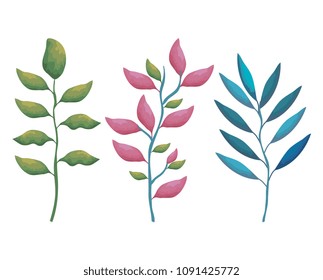 branches with leafs decorative icon