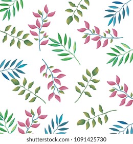 branches with leafs decorative pattern