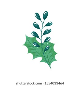 branches with leafs nature ecology isolated icon vector illustration design