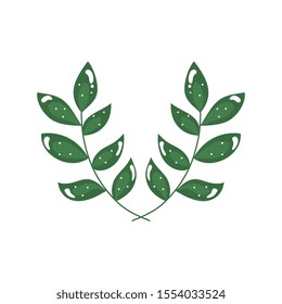 branches with leafs nature ecology isolated icon vector illustration design