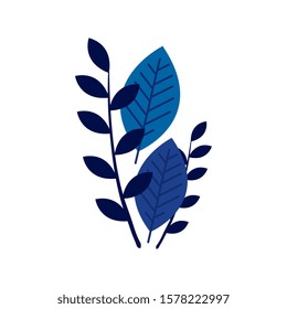 branches with leafs nature ecology isolated icon vector illustration design