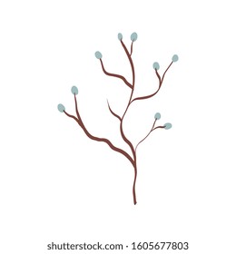 branches with leafs nature ecology isolated icon vector illustration design
