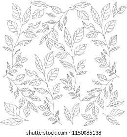 branches with leafs pattern background