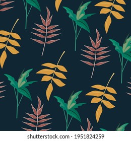 branches with leafs pattern background