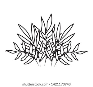 branches with leafs plants decorative icon