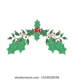 branches with leafs and seeds isolated icon vector illustration design