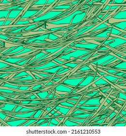 branches with leaves abstract vector seamless pattern