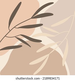 Branches with leaves against background colorful spots