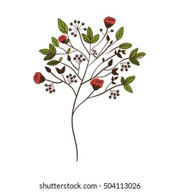 Branches with leaves decoration