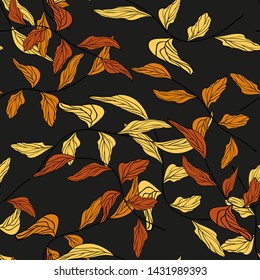 Branches with leaves drawn vector illustration eps 10