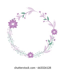 branches with leaves and flowers decoration