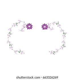 branches with leaves and flowers decoration