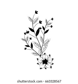 branches with leaves and flowers decoration