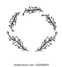 branches with leaves and flowers decoration