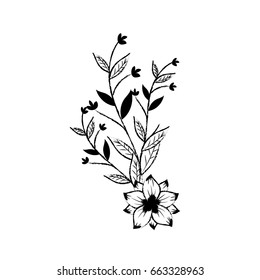 branches with leaves and flowers decoration