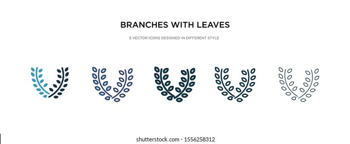 branches with leaves icon in different style vector illustration. two colored and black branches with leaves vector icons designed in filled, outline, line and stroke style can be used for web,