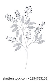 branches with leaves isolated icon