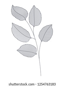branches with leaves isolated icon