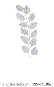 branches with leaves isolated icon
