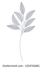 branches with leaves isolated icon