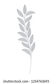 branches with leaves isolated icon