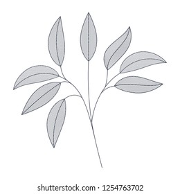 branches with leaves isolated icon