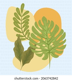 branches leaves nature banner style