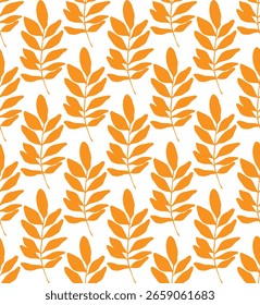 Branches with leaves seamless repeating pattern. Tree crowns, tropical exotic forest. Botanical background, fabric, print paper, wallpaper
