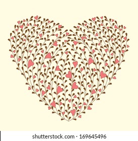 Branches with leaves in the shape of heart