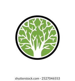 Branches Oak Tree Logo Template Illustration Design