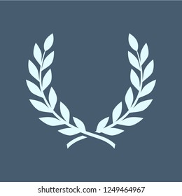 Branches of olives, symbol of victory, vector illustration, flat silhouette icon, object for design, laurel, wreath, awards, roman victory crown winner