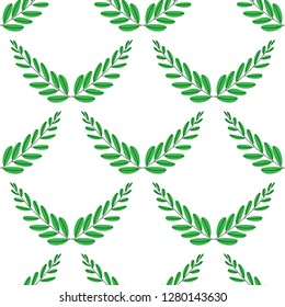 Branches of olives, symbol of victory, vector illustration, flat. Seamless pattern.