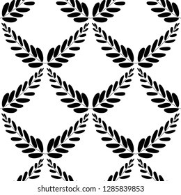 Branches of olives, symbol of victory, vector illustration, flat. Seamless pattern.