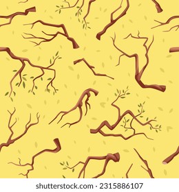 Branches pattern. Seamless background with wooden branches exact vector template illustration for textile design projects