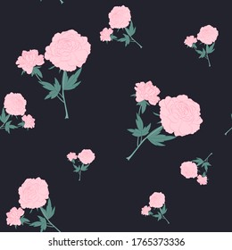 Branches of peonies. Floral background.