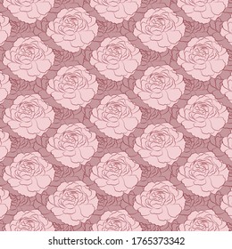 Branches of peonies. Floral background.