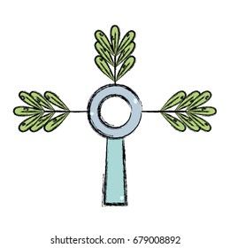 branches plants with leaves to decoration design