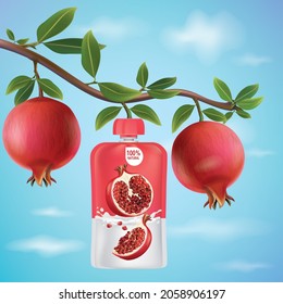 The branches of the pomegranate tree that bear fruit form a pomegranate package.