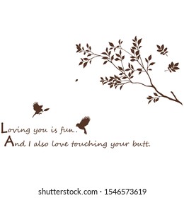 Branches with quote, wall decals, sticker for the coffee, offices, bedroom, livingroom. Graphic design lifestyle, vector for print, banner, design, poster, interior.