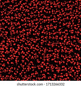 Ramas con hojas rojas sobre fondo negro. Ilustración de vectores sin problemas. Fondo elegante con hojas gráficas. Uso para papel tapiz, diseño web, texturas superficiales, impresiones textiles, envoltura, etc.