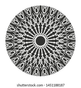 branches rosette symbol in black and white