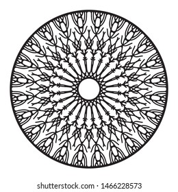branches rosette symbol in black and white