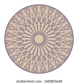 branches rosette symbol in ivory purple on white
