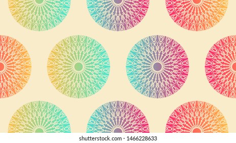 branches rosettes seamless pattern in ivory pop shades