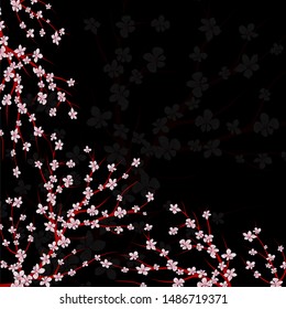 The branches of sakura for decorative design. Colorful abstract background. Flower background. Season concept
