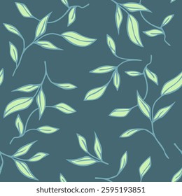 Branches Seamless Pattern. Vector Template.